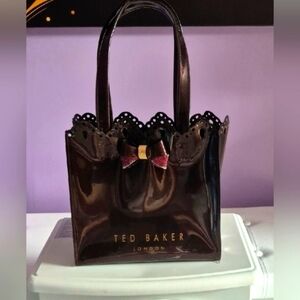 Ted Baker Burgundy  Structured Micro Bow Tote Bag